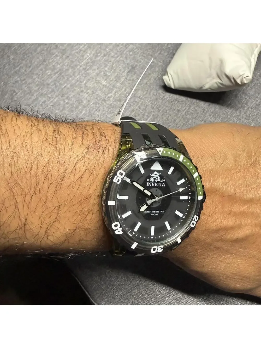 Invicta Subaqua Men’s Black/Green Analog Diver Watch 44mm